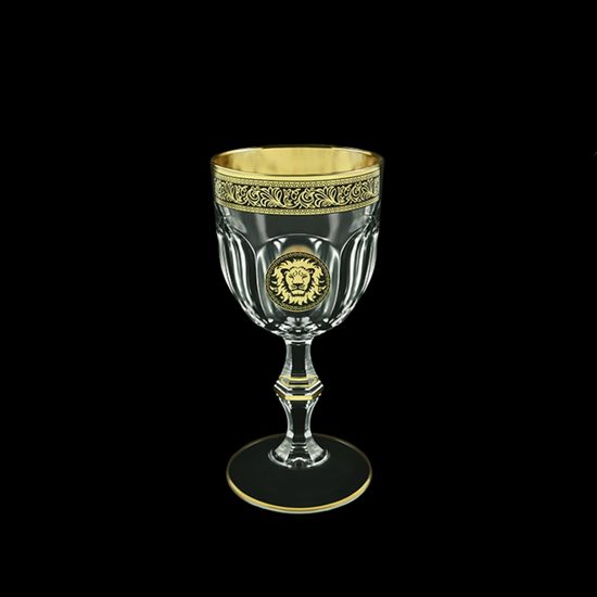 Astra Gold: Wine glass 170 ml, 15,2 cm, crystal + gold + lion, Provenza, Golden Black Decor