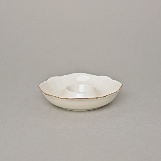 Egg cup (plate) 12,5 cm, Thun 1794 Carlsbad porcelain, BERNADOTTE ivory + gold