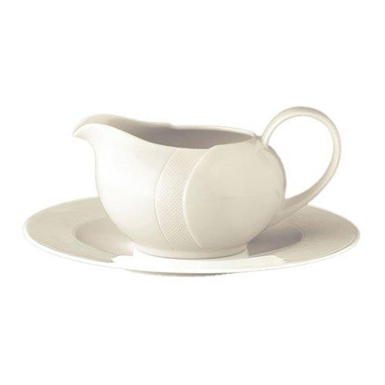 Gravy boat with saucer 0,55 l, Achat Diamant UNI, Tettau Porcelain