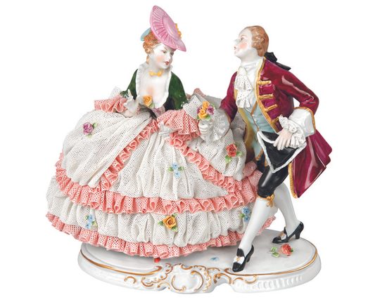 Invitaion dance 21 x 10 x 19 cm, Kurt Steiner, Porcelain Figures Unterweissbacher