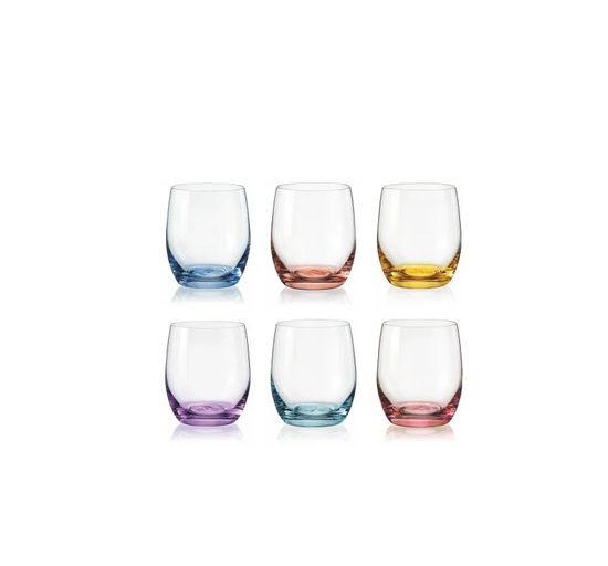 Club Spectrum 300 ml Rainbow - colur set, whisky glass, 6 pcs., Crystalex