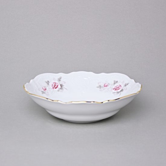 Gold line: Bowl 19 cm, Thun 1794 Carlsbad porcelain, BERNADOTTE roses