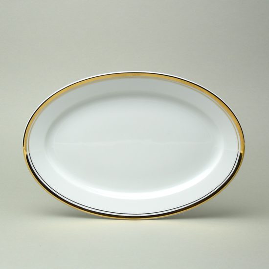 511: Mísa oválná 32 cm, Sabina, zlatý proužek, Leander Loučky