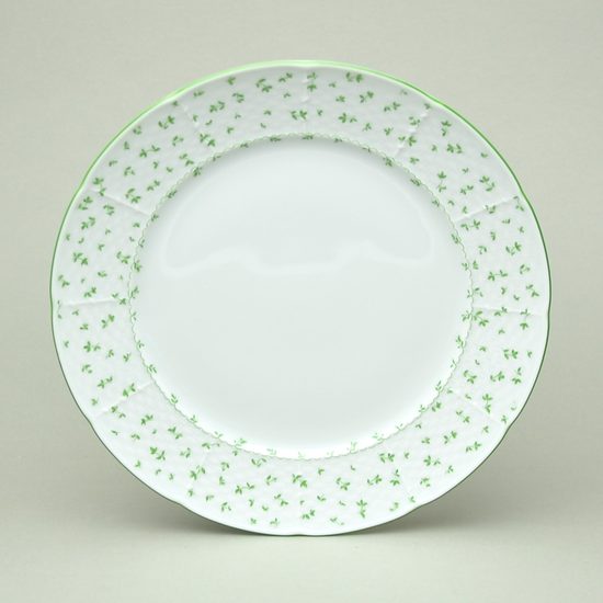 Dinner plate 26 cm, Thun 1794, karlovarský porcelán, Natálie green flowers