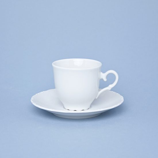 Cup 120 ml plus saucer 140 mm, Ophelie white, Moritz Zdekauer 1810