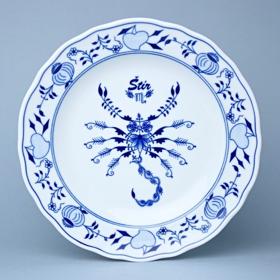 Talíř mělký 24 cm, Štír, (i na zeď), Cibulák, originální z Dubí