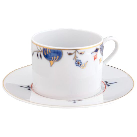 Coffee cup 150 ml + saucer 14,5 cm - Noble blue, Meissen porcelain