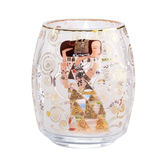 Svícen - průsvitka 13,5 cm, sklo, Očekávání, G. Klimt, Goebel