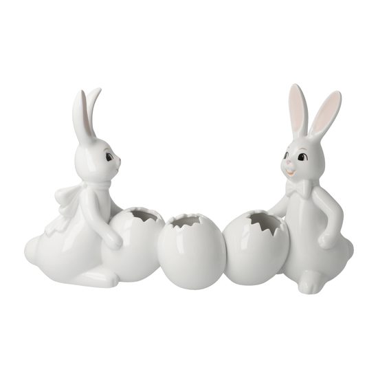 Figurka zajíčků s vázičkou Jarní city 28 / 7,5 / 16 cm, porcelán, Goebel