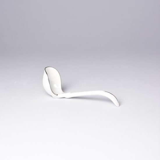 Spoon small 10 cm, Thun 1794 Carlsbad porcelain, BERNADOTTE frost, Platinum line