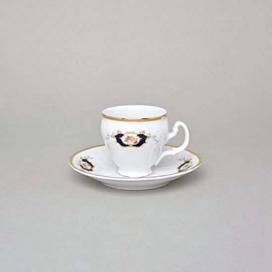 Espresso cup and saucer 75 ml / 11,5 cm, Thun 1794 Carlsbad porcelain, BERNADOTTE arms