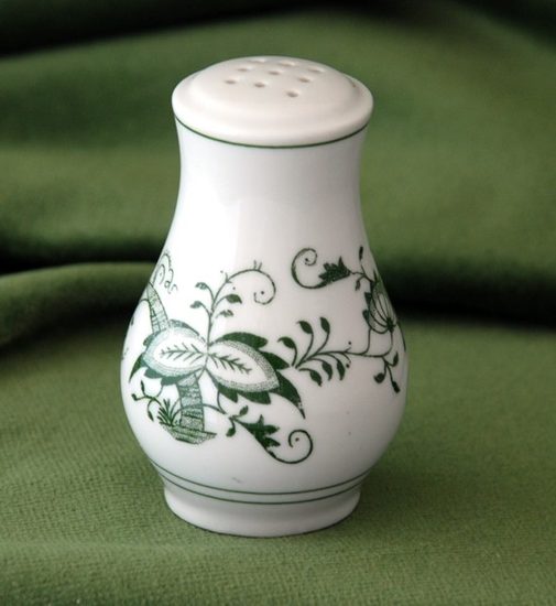 Salt shaker 7,5 cm, Green Onion Pattern, Cesky porcelan a.s.