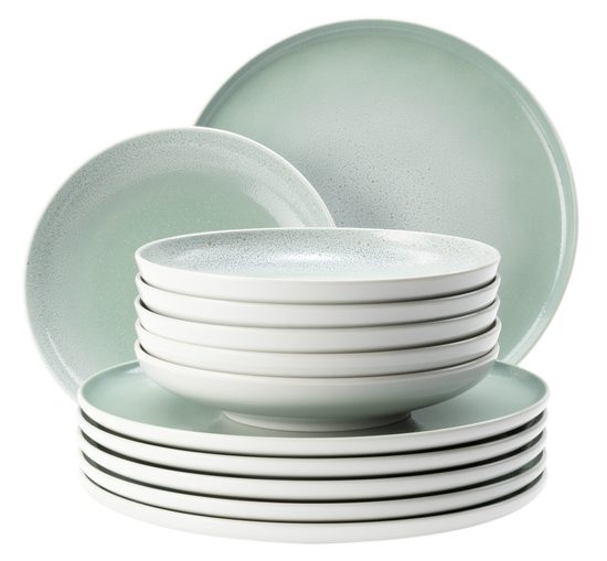 Plate set 12 pcs., Sento AURA home - MINT, Seltmann porcelain