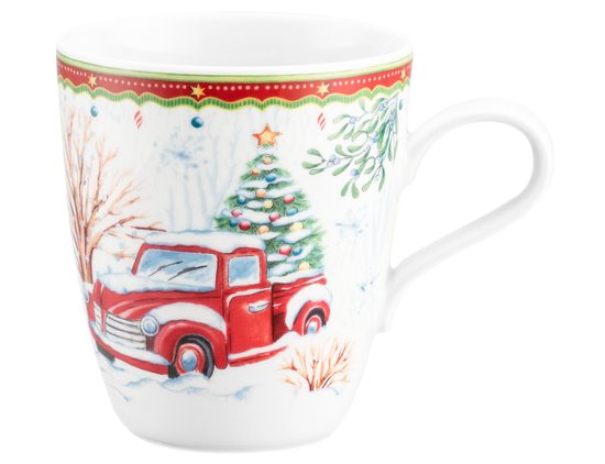Mug 0,4 l, Truck under snow, Seltmann porcelain
