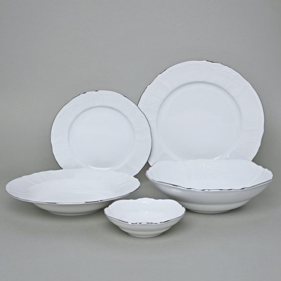 Dining set 25 pcs, Thun 1794 Carlsbad porcelain, BERNADOTTE platinum