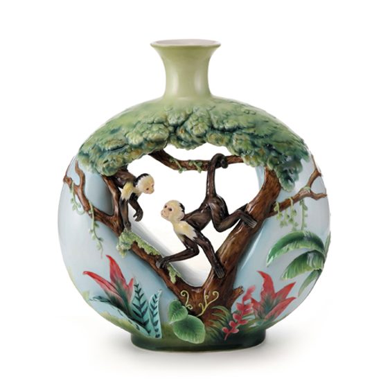 Váza s průhledem 39 cm, Opice, Porcelán FRANZ