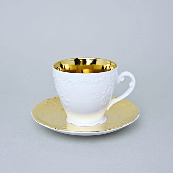 Cup 175 ml and saucer coffee, Opera GOLD inside, Cesky porcelan a.s.