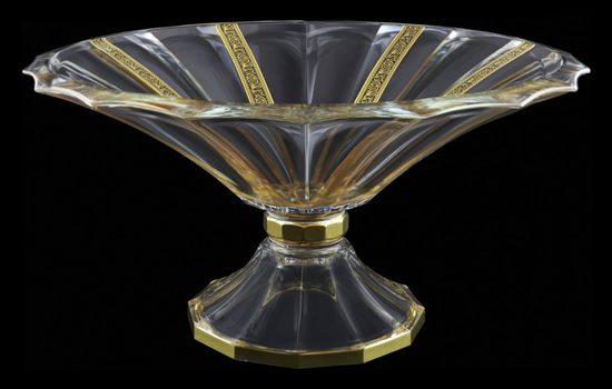 Astra Gold: Bowl 34 cm on stand, crystal, Antique Golden Black decor