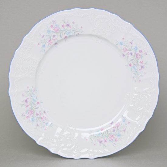 Diner plate 27 cm, Thun 1794 Carlsbad porcelain, BERNADOTTE blue-pink flowers