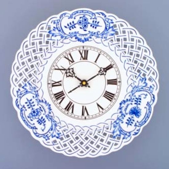 Hodiny prolamované 27 cm se strojkem, Cibulák, originální z Dubí