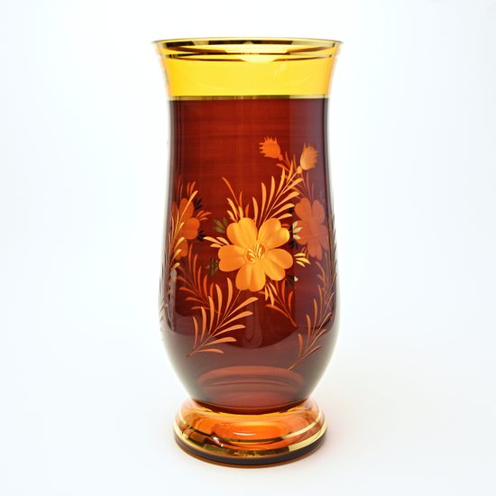 Egermann: Váza Ambr žlutá lazura, v: 35 cm, Skleněné vázy Egermann