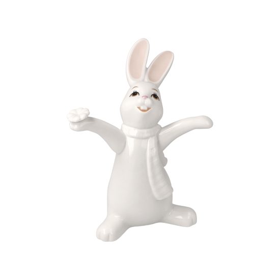 Figurka bílého zajíčka Šťastný den 11,5 / 8 / 14 cm, porcelán, Goebel