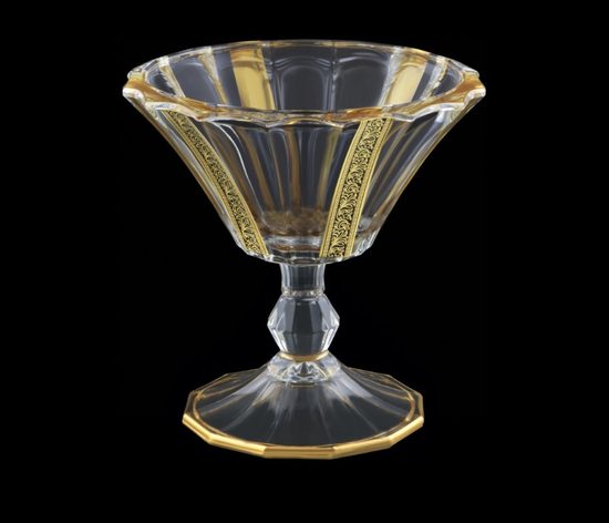 Astra Gold: Small bowl 15,5 cm on stand, Crystal, Antique Golden Black decor