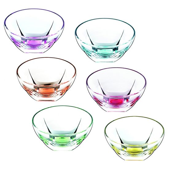 Set of 6 Bowls 13,5 cm, Fusion Colour, RCR Cristalleria Italiana