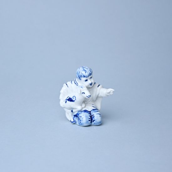 Boy with sheep 7,2 cm, Original Blue Onion Pattern