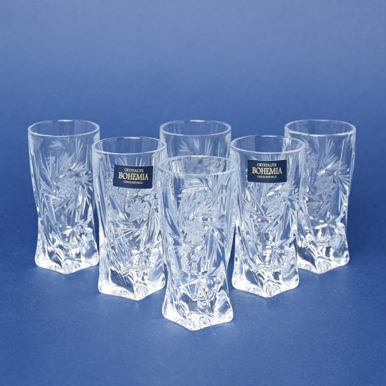 Quadro - Pinwheel, Set of 6x liqueur glass 50 ml, 8 cm, Crystalite Bohemia