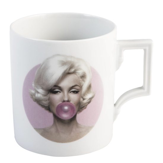 Hrnek Henkel 89 mm 250 ml, Marilyn růžová s bublinou, Míšeňský porcelán