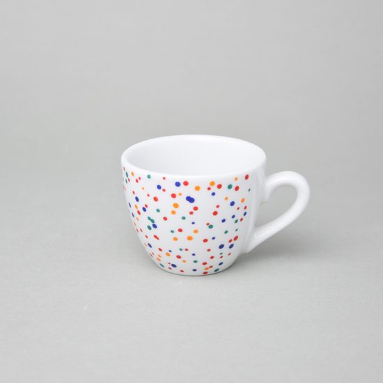 Šálek 150 ml Milada - široký, barevné puntíčky, Český porcelán a.s.