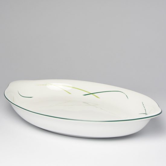 Bread basket 33 cm Angelika, Thun 1794, karlovarský porcelán, OPÁL grass