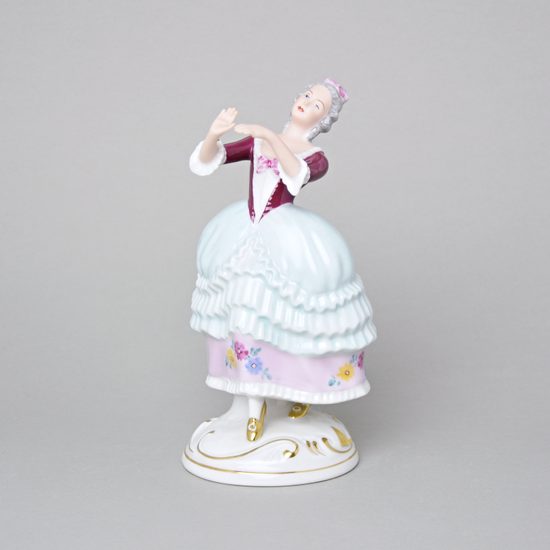 Lady Rococo, 12 x 11 x 21,5 cm, Saxe, Porcelain Figures Duchcov