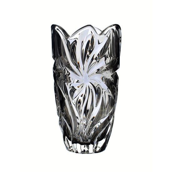 Skleněná váza Flora Grey, 28 cm, Aurum Crystal
