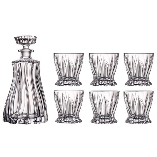 Crystal whisky set Plantica 1+6, Aurum Crystal