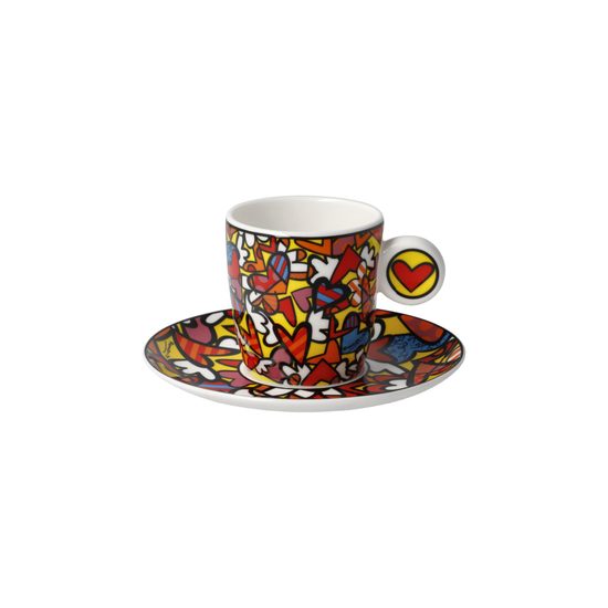 Cup and saucer Romero Britto - All We Need is Love, 100 ml / 12 cm, Fine Bone China, R. Britto, Goebel