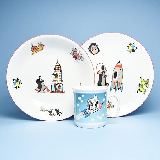 Children's set "Mole and Spaceship", Thun 1794 Carlsbad porcelain