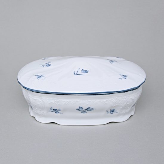 Candy jar 2,1 l, Thun 1794, Carlsbad Porcelain, BERNADOTTE blue flower