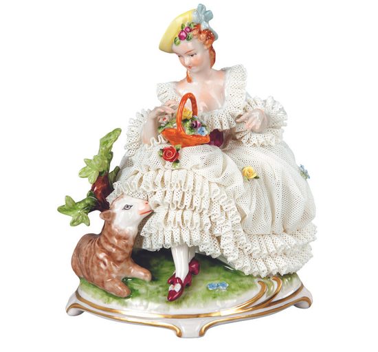 Dívka s kvítím 14 x 8 x 17 cm, Kurt Steiner, Porcelánové figurky Unterweissbacher