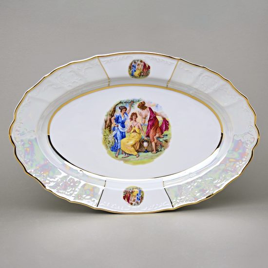 The Three Graces: Dish oval 39 cm, Thun 1794 Carlsbad porcelain, BERNADOTTE