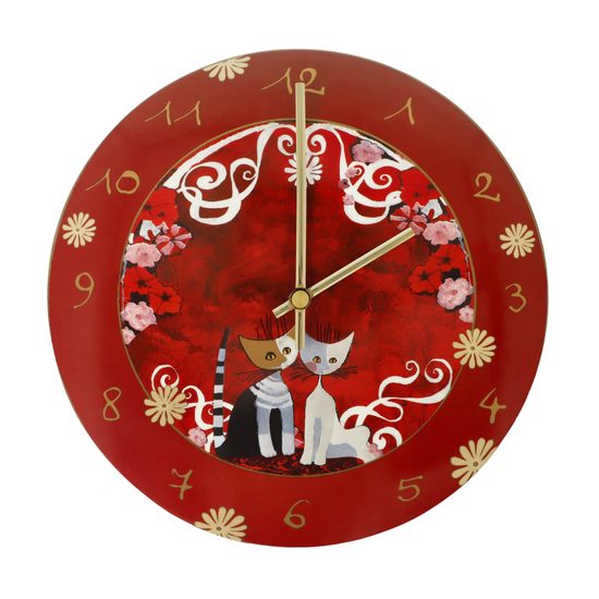 Wall clock Templi dellamore 31 / 2 / 31cm, porcelain, Cats Goebel R. Wachtmeister