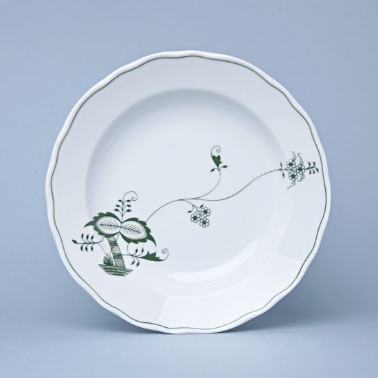 Talíř hluboký 24 cm, ECO zelený cibulák, originální z Dubí
