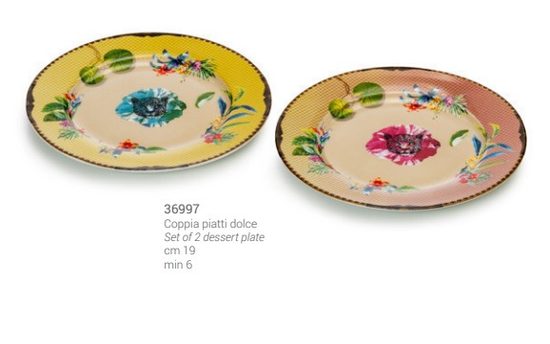 Set of 2 desser plates 19 cm, Lamart Été Savage