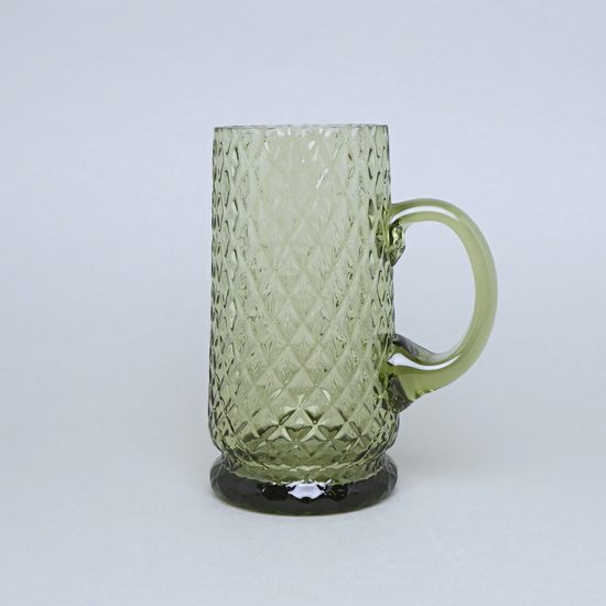 Beer mug - Káro (Green), 500 ml, Floriánova huť