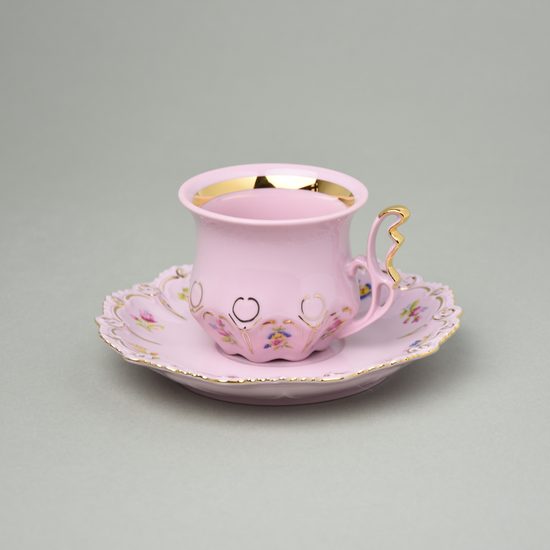 Cup 120 ml and saucer 14 cm coffee, Lenka 247, Rose China Chodov