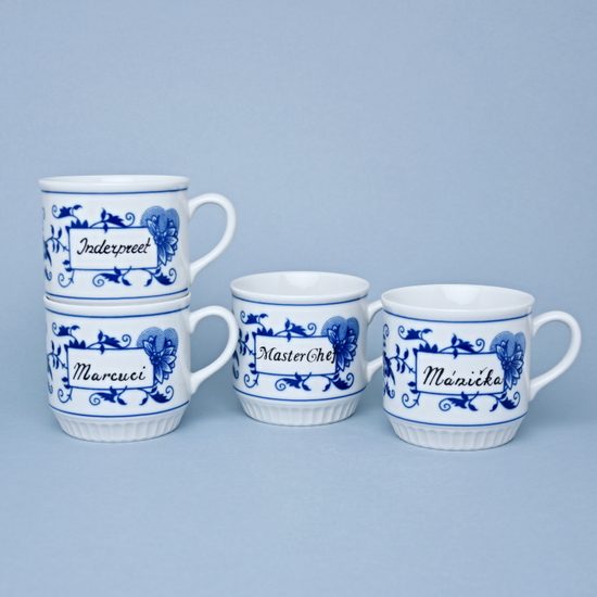 Mug Leo 300 ml with name / inscription, Original Blue Onion Pattern