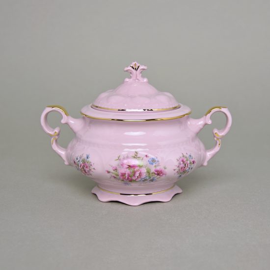 Cukřenka velká 330 ml, Leander, růžový porcelán