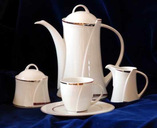 Coffee set for 6 persons (15 Pcs), Achat 3830 Virtuoso, Tettau Porcelain