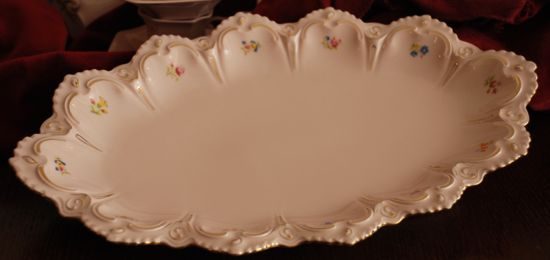 Mísa oválná mělká 35 cm, Lenka 247, Růžový porcelán z Chodova